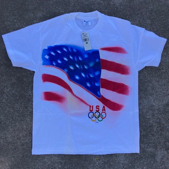 Vintage Champion USA 1990s Olympics t shirt Deadstock - Picture 1 of 6